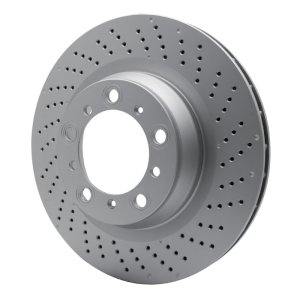 Porsche 718 Cayman Brake Rotor (1) - Right Rear - R1 Concepts - GeoSPEC Coated, Drilled - `16-`23